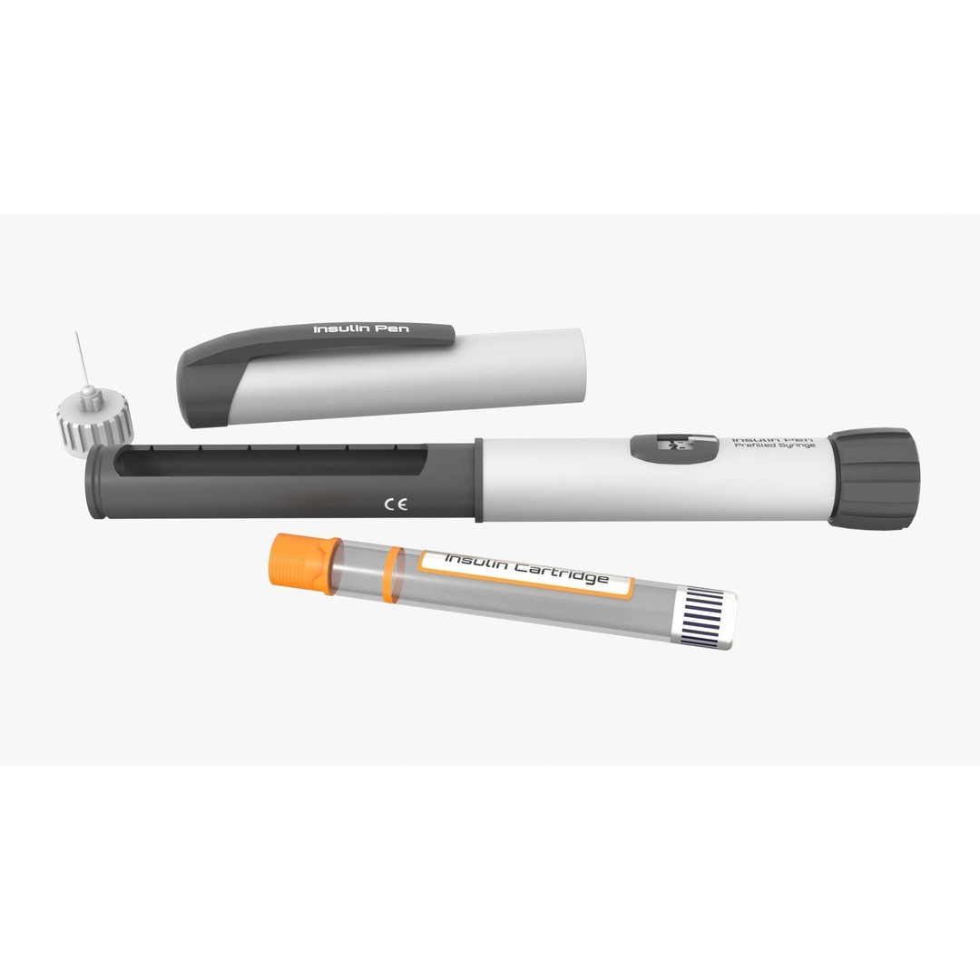 Insulin Pen 3D Model – Low Poly Medical Asset, FBX, Blender - View 4
