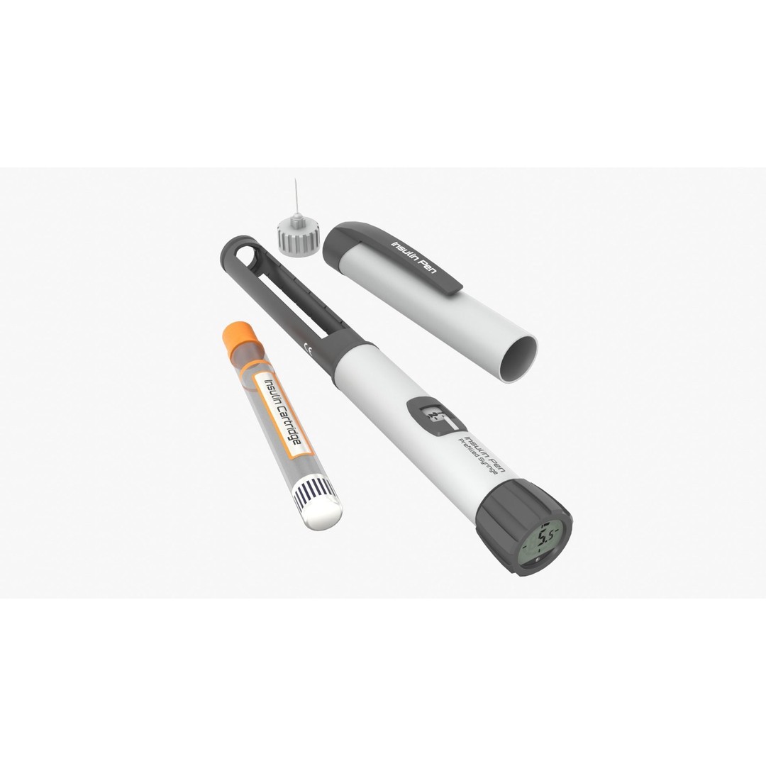Insulin Pen 3D Model – Low Poly Medical Asset, FBX, Blender - View 6