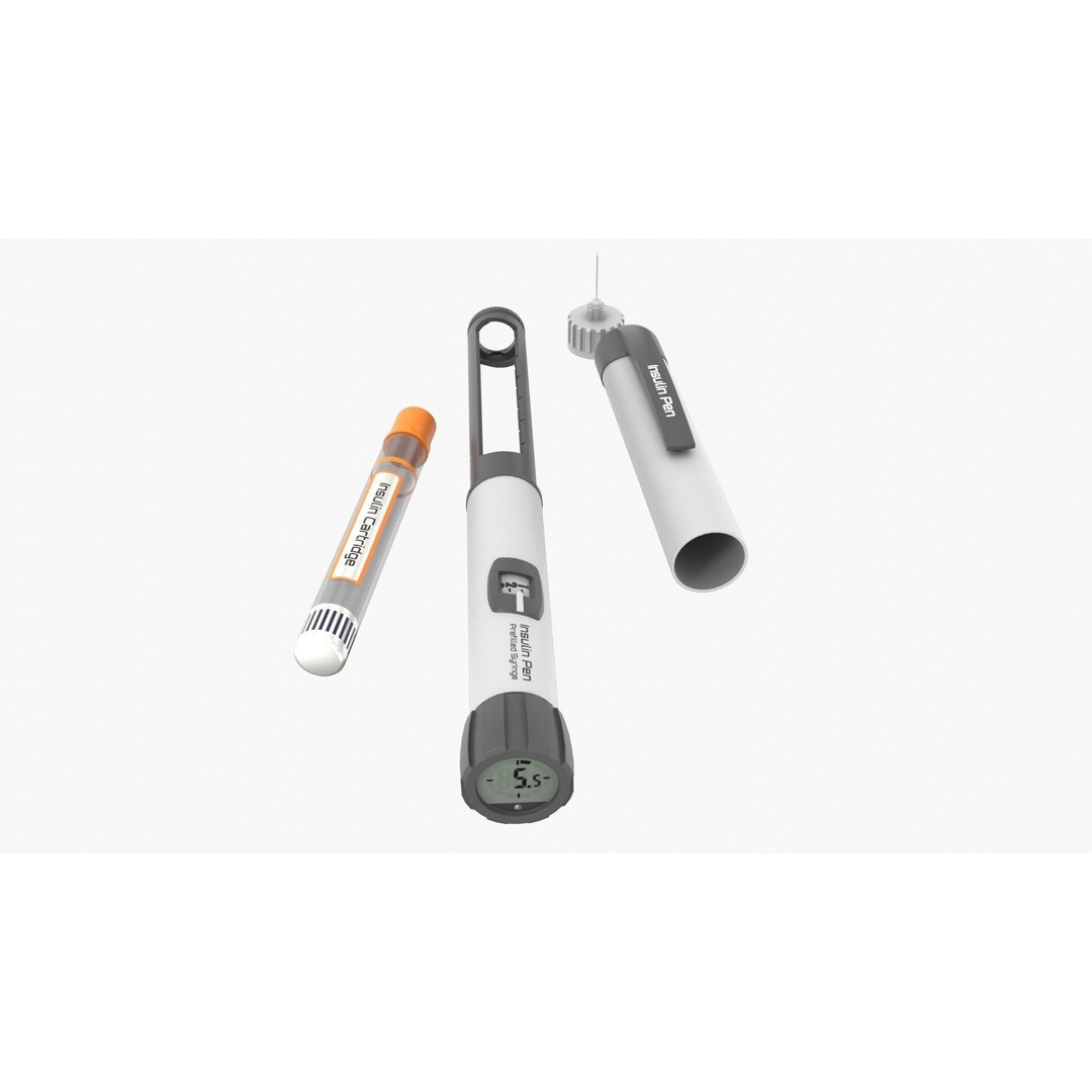Insulin Pen 3D Model – Low Poly Medical Asset, FBX, Blender - View 7