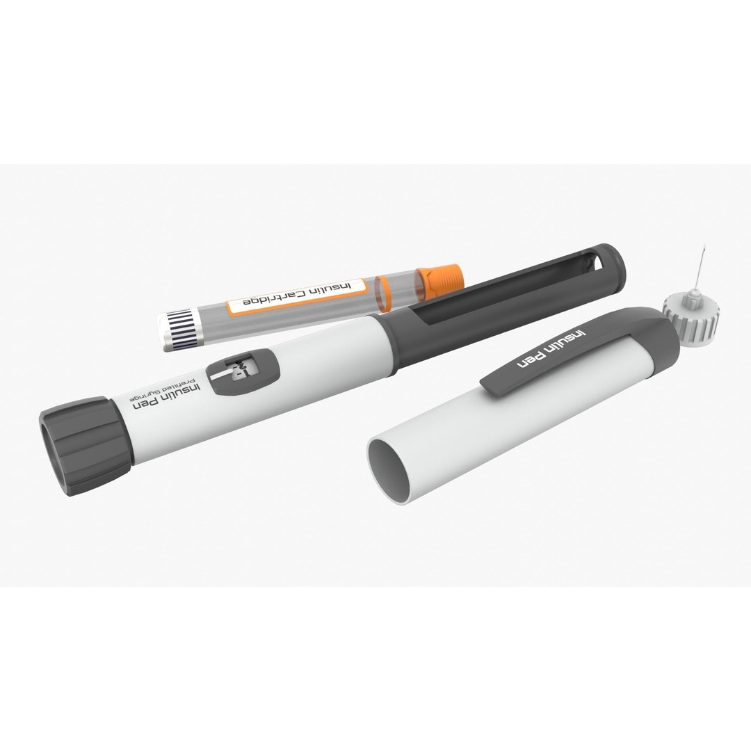 Insulin Pen 3D Model – Low Poly Medical Asset, FBX, Blender - View 9