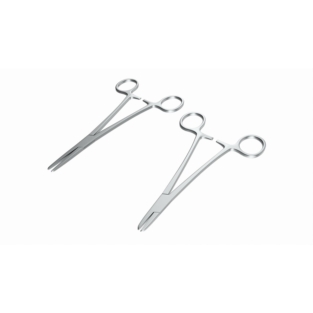 Needle Holder 3D Model – Surgical Instrument Set, PBR, FBX, OBJ - View 3