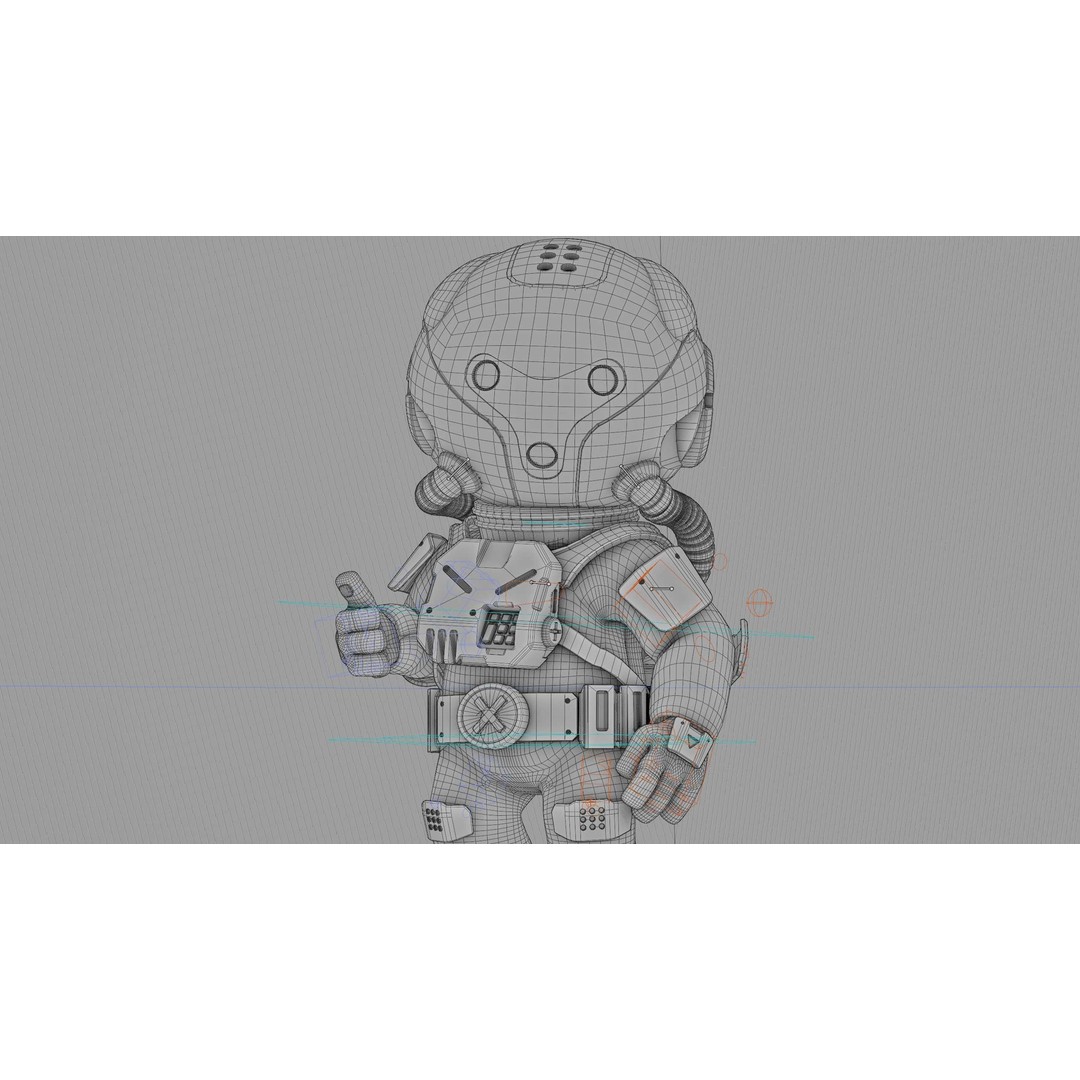 Toon Astronaut K-2500 3D Model – Rigged Sci-Fi Character for Unity & Unreal Engine
