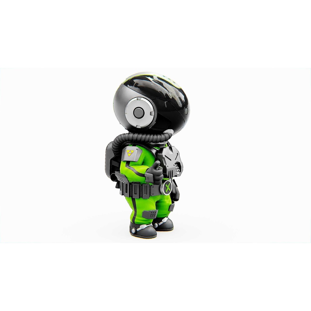 Toon Astronaut K-2500 3D Model – Rigged Sci-Fi Character for Unity & Unreal Engine - View 14