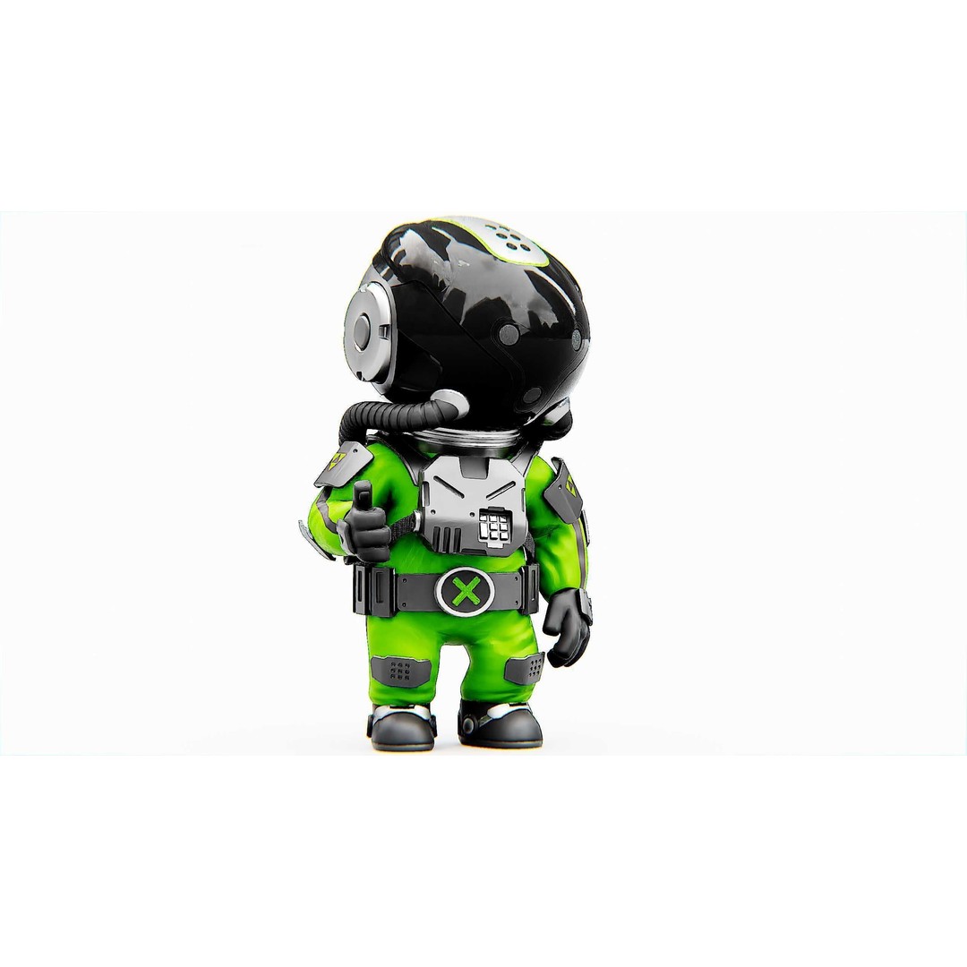 Toon Astronaut K-2500 3D Model – Rigged Sci-Fi Character for Unity & Unreal Engine - View 16