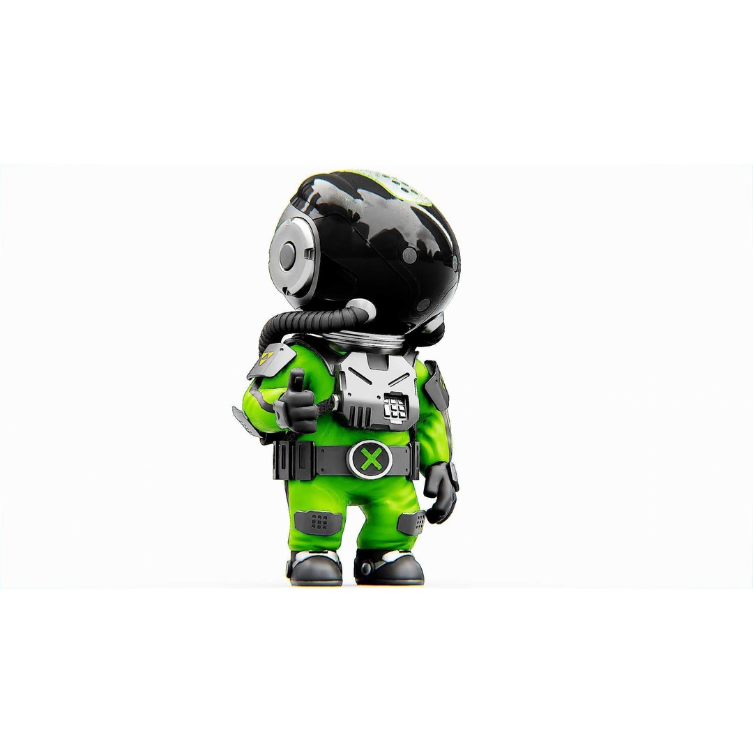 Toon Astronaut K-2500 3D Model – Rigged Sci-Fi Character for Unity & Unreal Engine - View 21