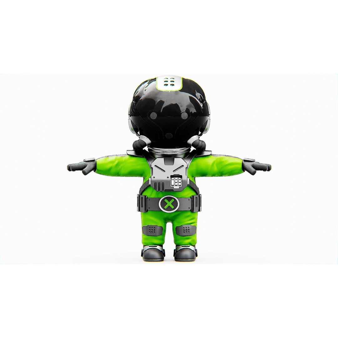 Toon Astronaut K-2500 3D Model – Rigged Sci-Fi Character for Unity & Unreal Engine - View 25