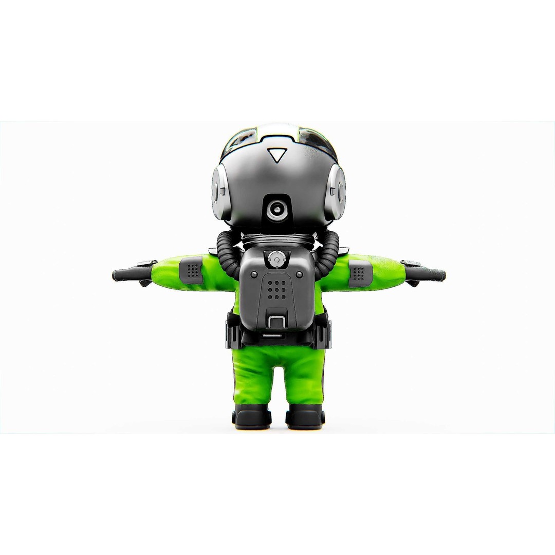 Toon Astronaut K-2500 3D Model – Rigged Sci-Fi Character for Unity & Unreal Engine - View 26