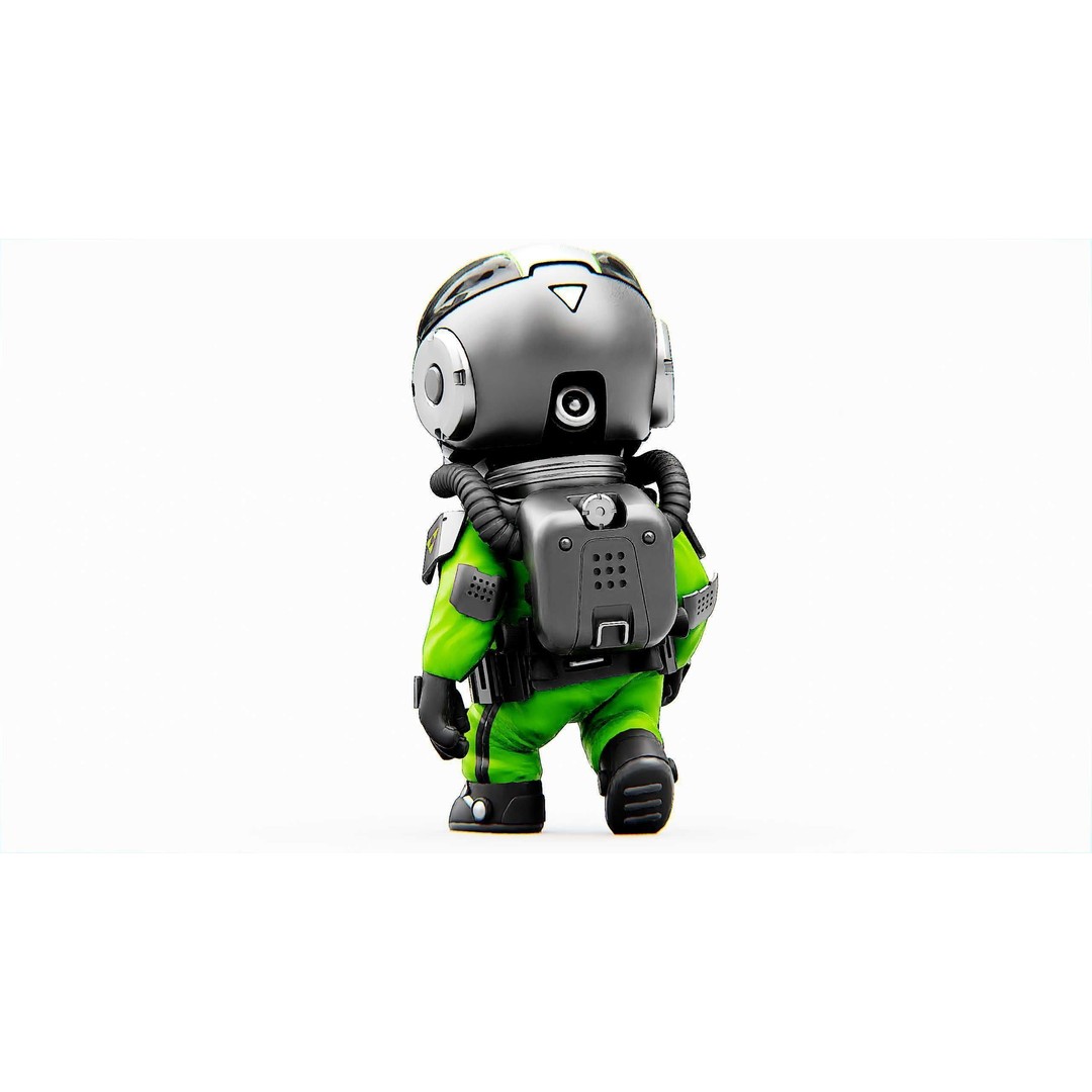 Toon Astronaut K-2500 3D Model – Rigged Sci-Fi Character for Unity & Unreal Engine - View 28