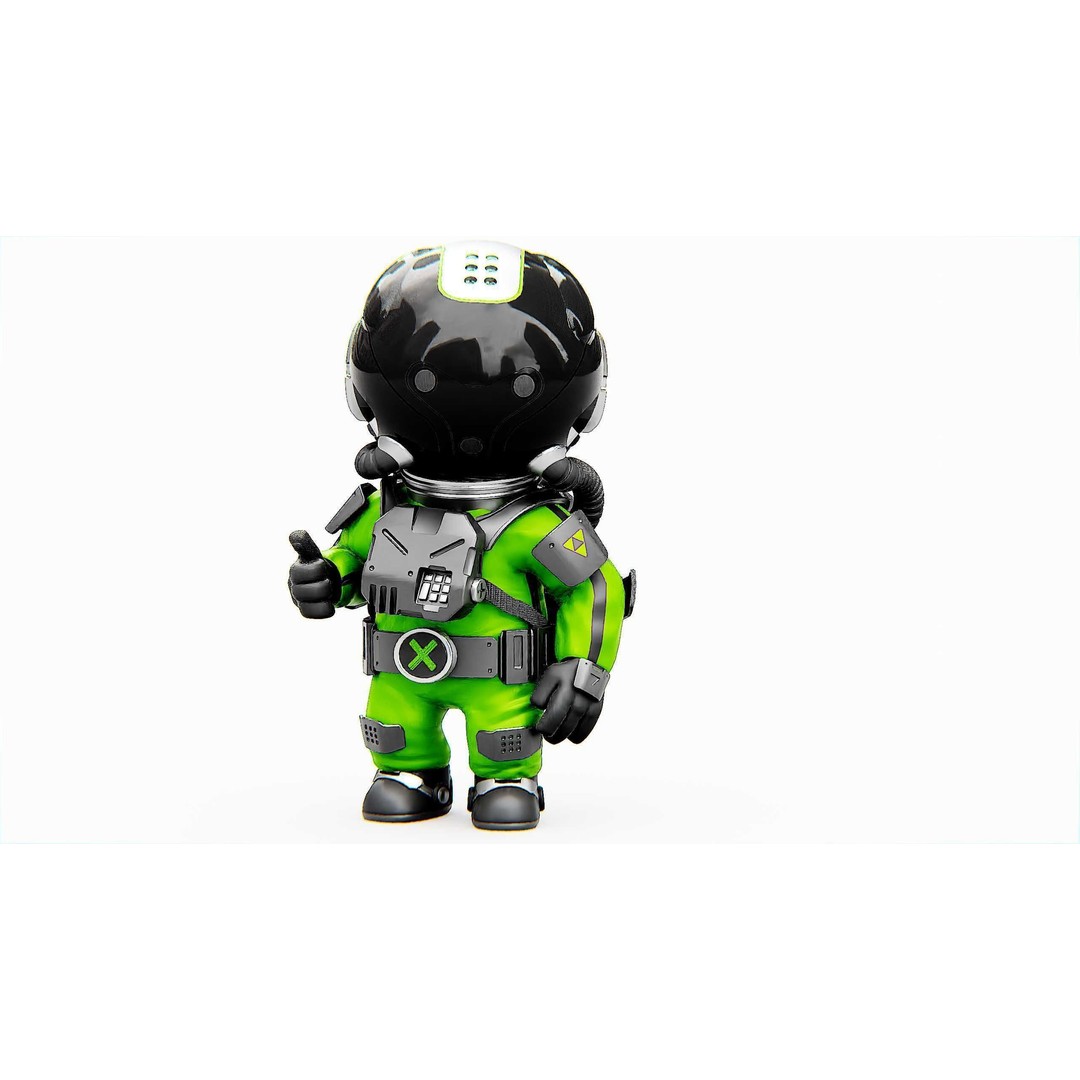 Toon Astronaut K-2500 3D Model – Rigged Sci-Fi Character for Unity & Unreal Engine - View 3