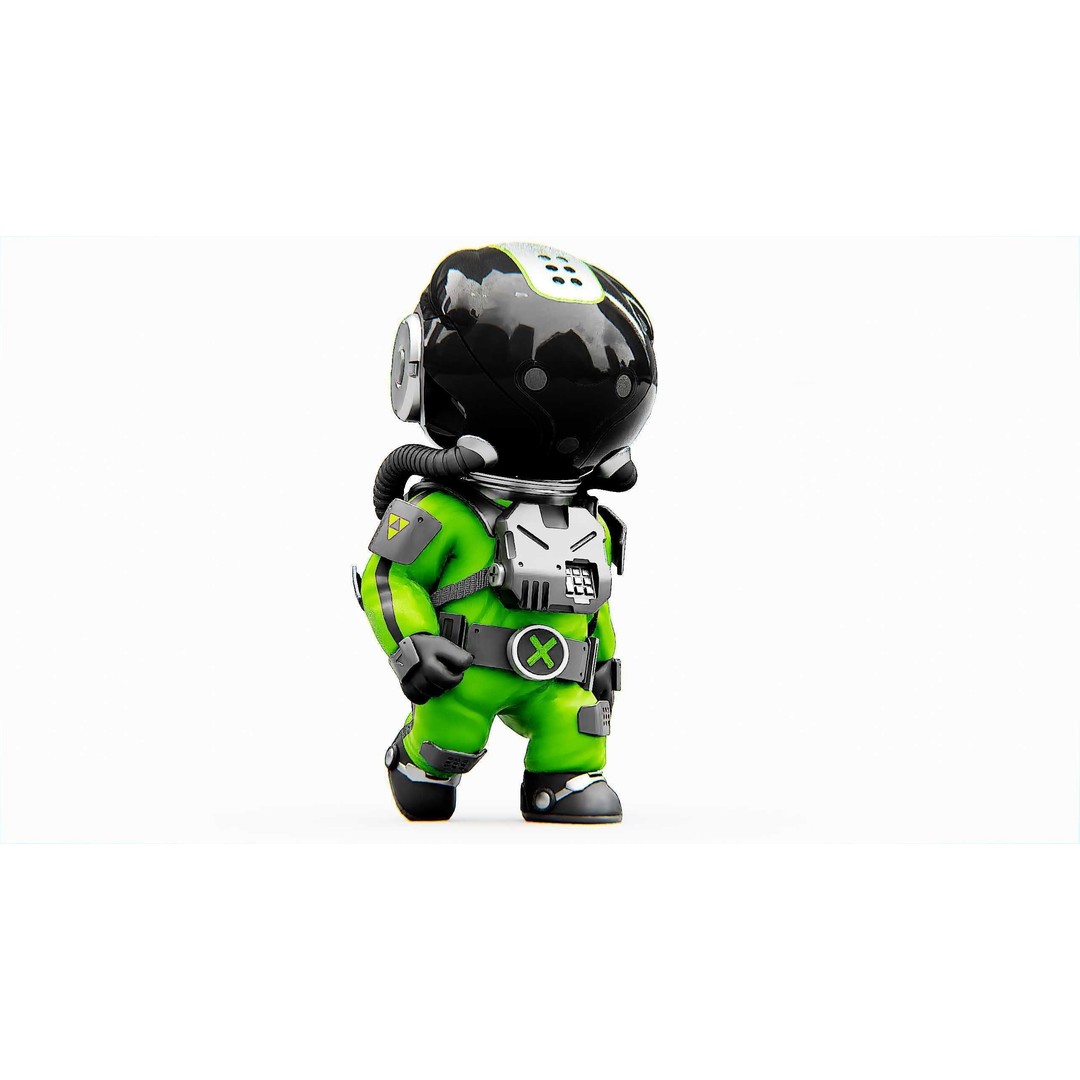 Toon Astronaut K-2500 3D Model – Rigged Sci-Fi Character for Unity & Unreal Engine - View 30