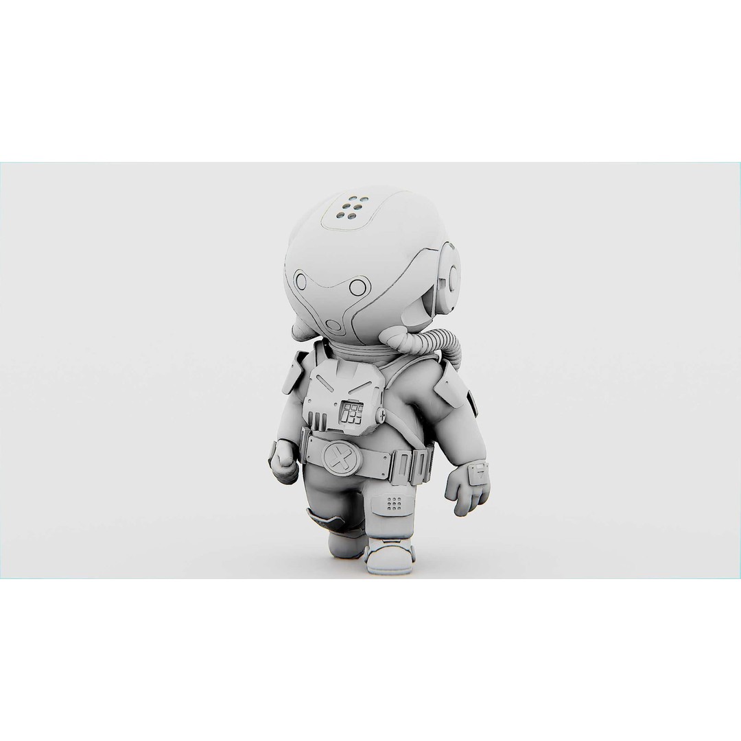 Toon Astronaut K-2500 3D Model – Rigged Sci-Fi Character for Unity & Unreal Engine - View 33