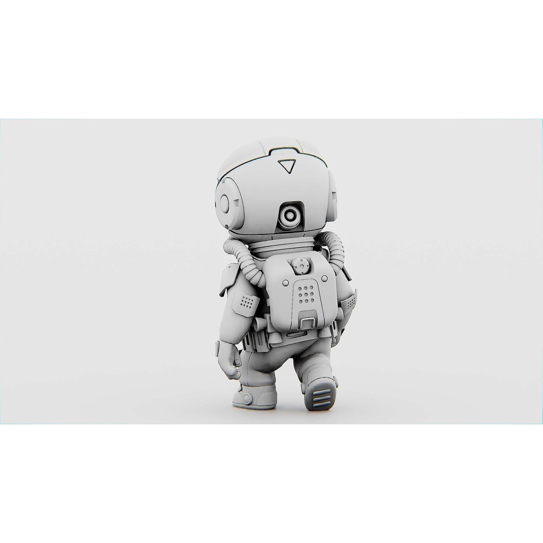 Toon Astronaut K-2500 3D Model – Rigged Sci-Fi Character for Unity & Unreal Engine - View 34