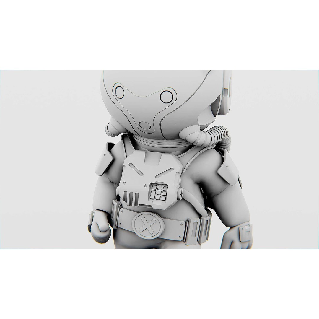Toon Astronaut K-2500 3D Model – Rigged Sci-Fi Character for Unity & Unreal Engine - View 35