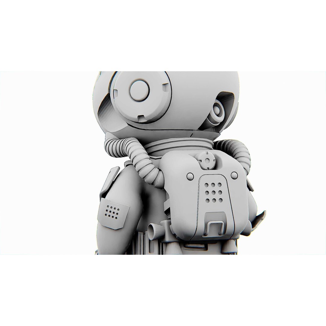 Toon Astronaut K-2500 3D Model – Rigged Sci-Fi Character for Unity & Unreal Engine - View 36