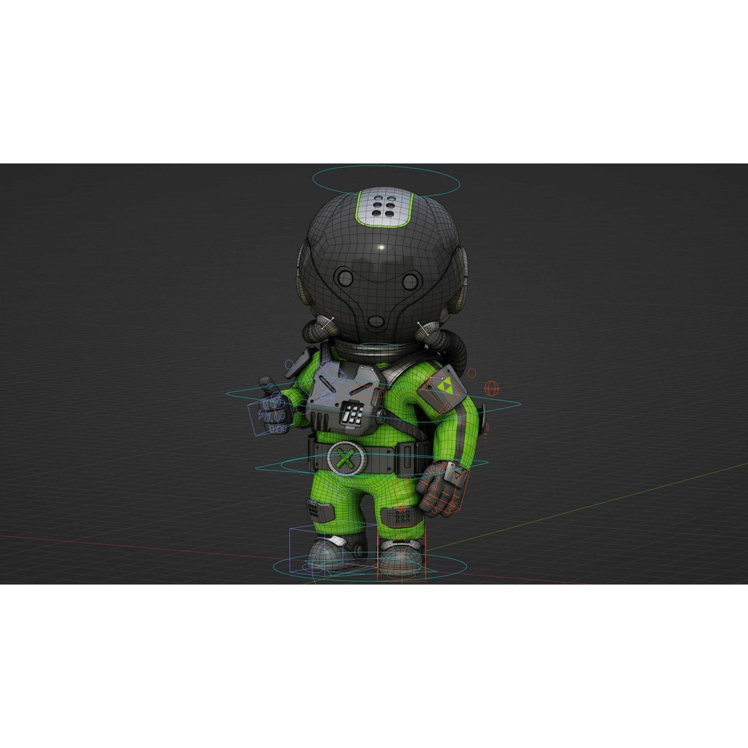 Toon Astronaut K-2500 3D Model – Rigged Sci-Fi Character for Unity & Unreal Engine - View 38