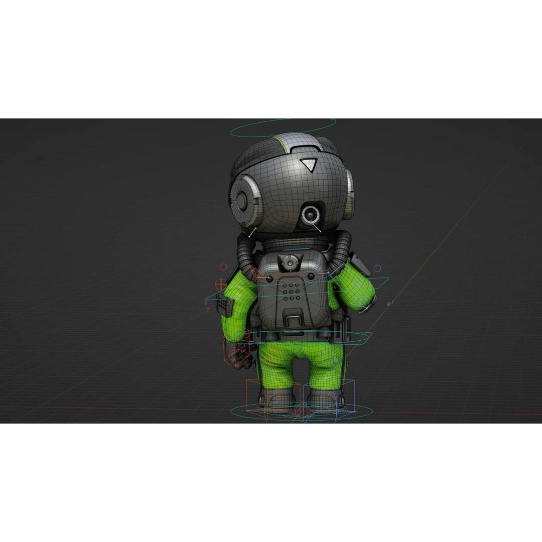 Toon Astronaut K-2500 3D Model – Rigged Sci-Fi Character for Unity & Unreal Engine - View 39