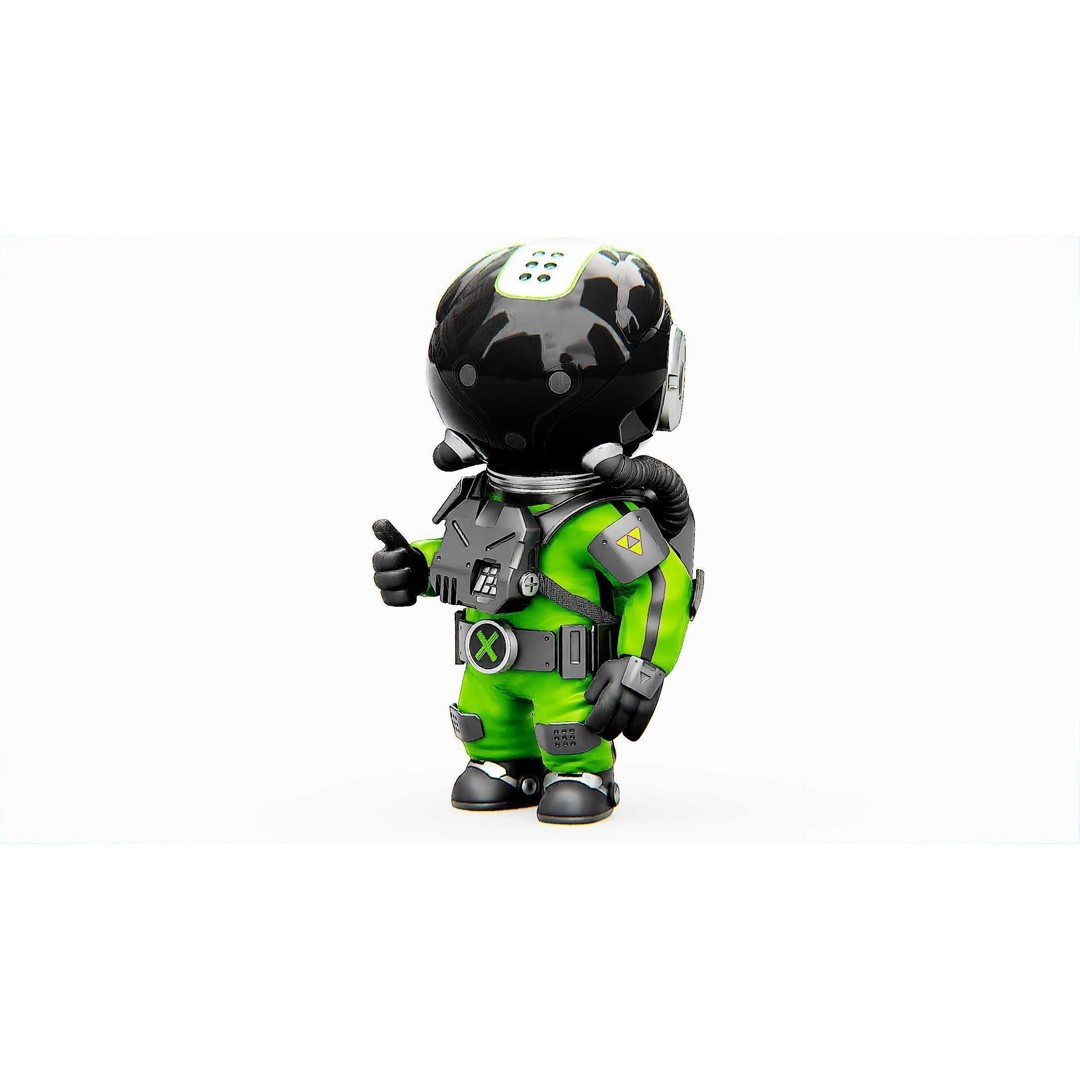 Toon Astronaut K-2500 3D Model – Rigged Sci-Fi Character for Unity & Unreal Engine - View 4