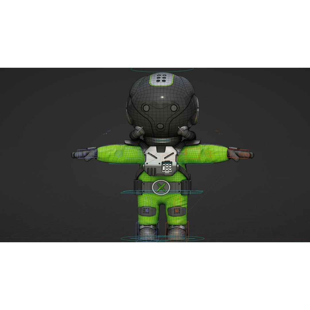 Toon Astronaut K-2500 3D Model – Rigged Sci-Fi Character for Unity & Unreal Engine - View 40