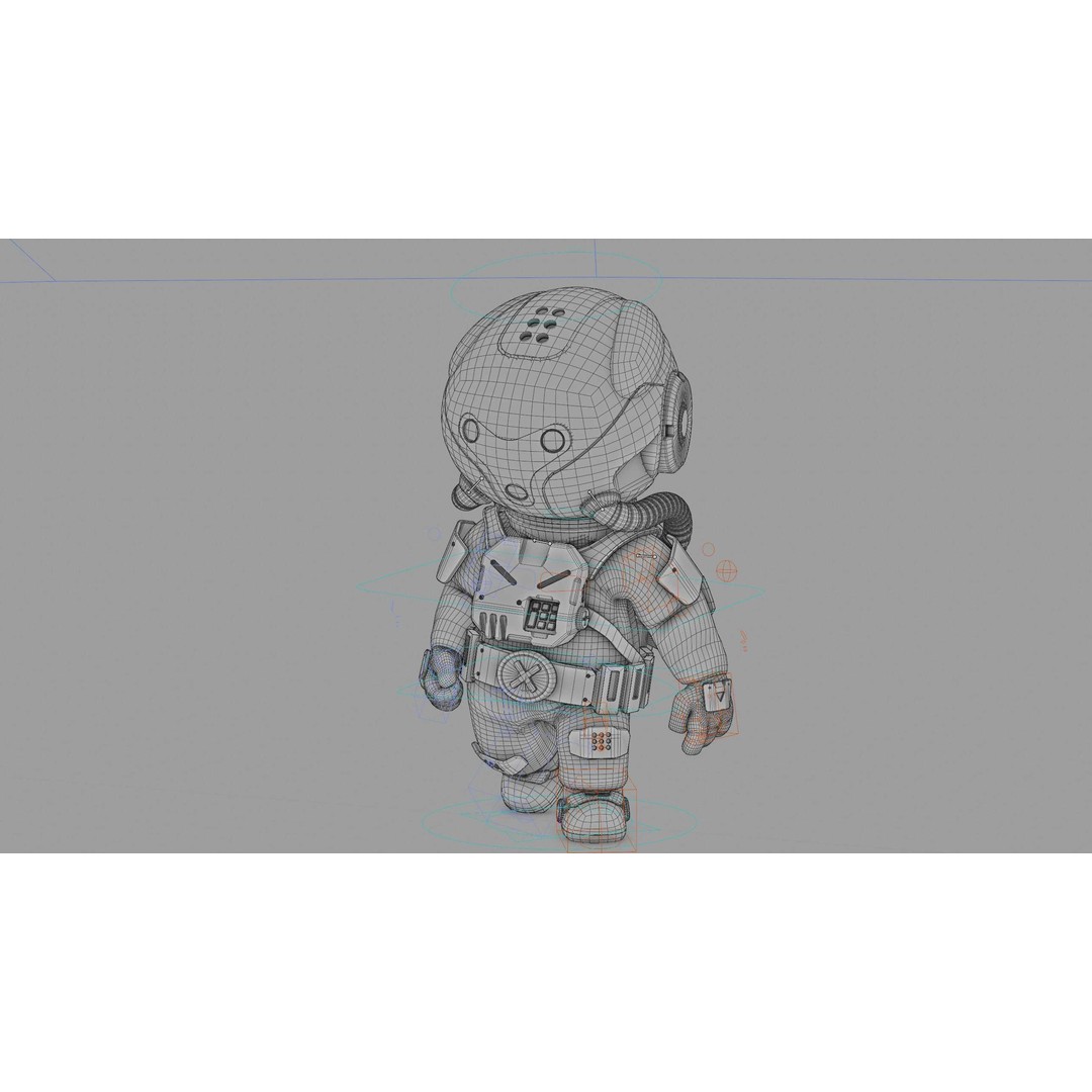 Toon Astronaut K-2500 3D Model – Rigged Sci-Fi Character for Unity & Unreal Engine - View 41
