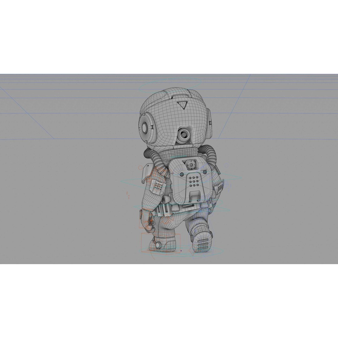 Toon Astronaut K-2500 3D Model – Rigged Sci-Fi Character for Unity & Unreal Engine - View 42
