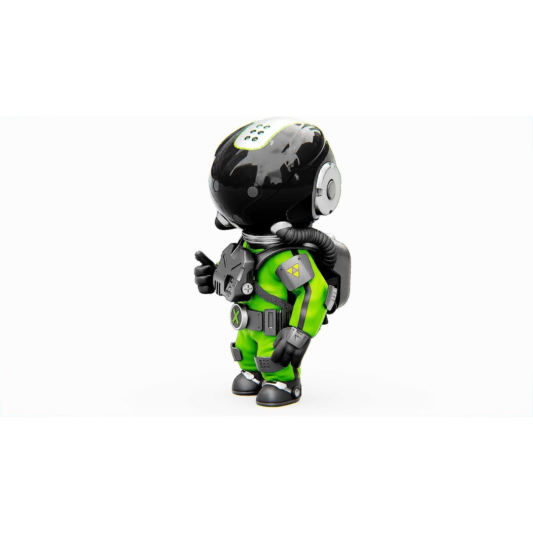 Toon Astronaut K-2500 3D Model – Rigged Sci-Fi Character for Unity & Unreal Engine - View 5