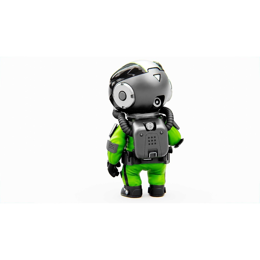 Toon Astronaut K-2500 3D Model – Rigged Sci-Fi Character for Unity & Unreal Engine - View 9
