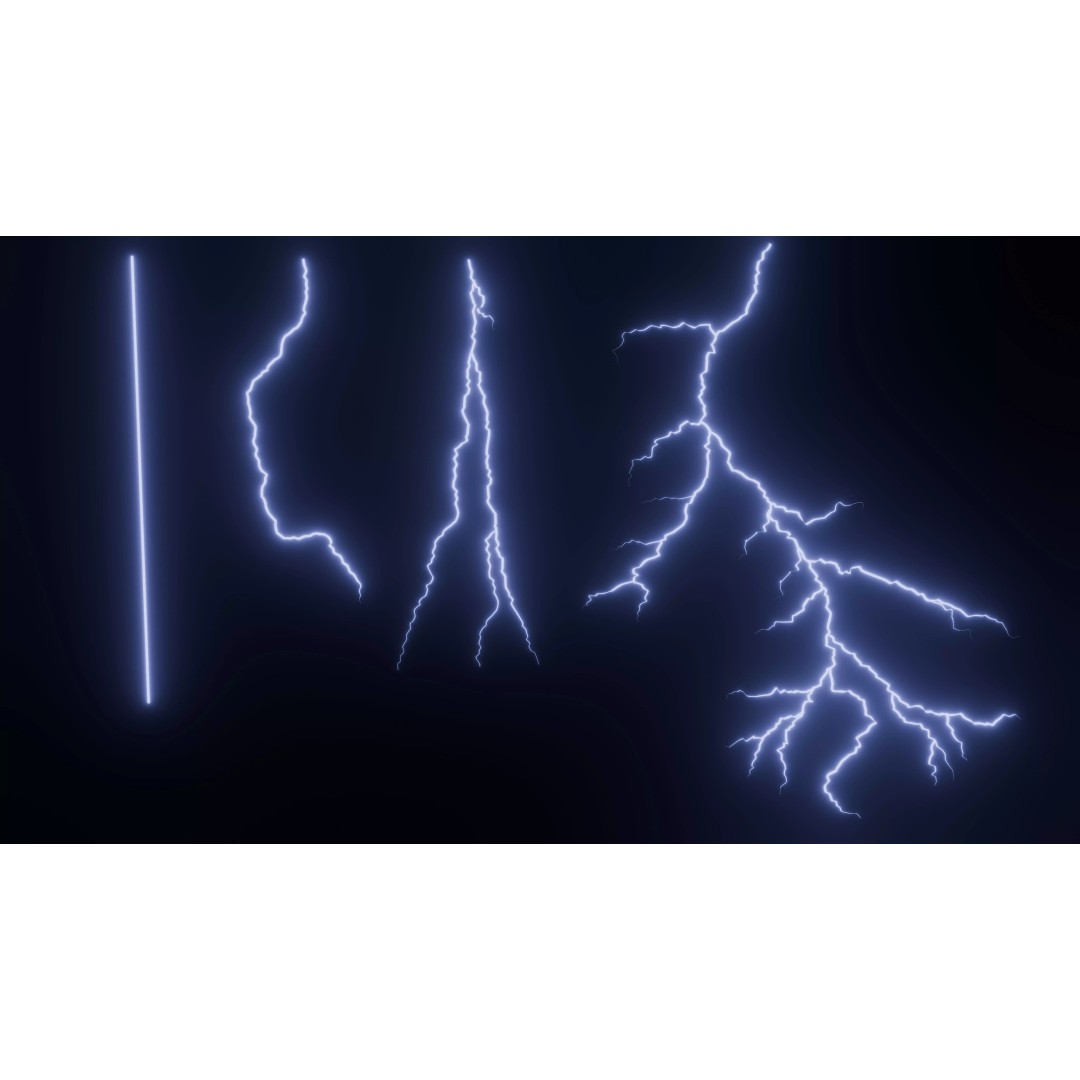 Lightning 3D Model – Low Poly Rigged Animated Asset, FBX & Blender - View 2