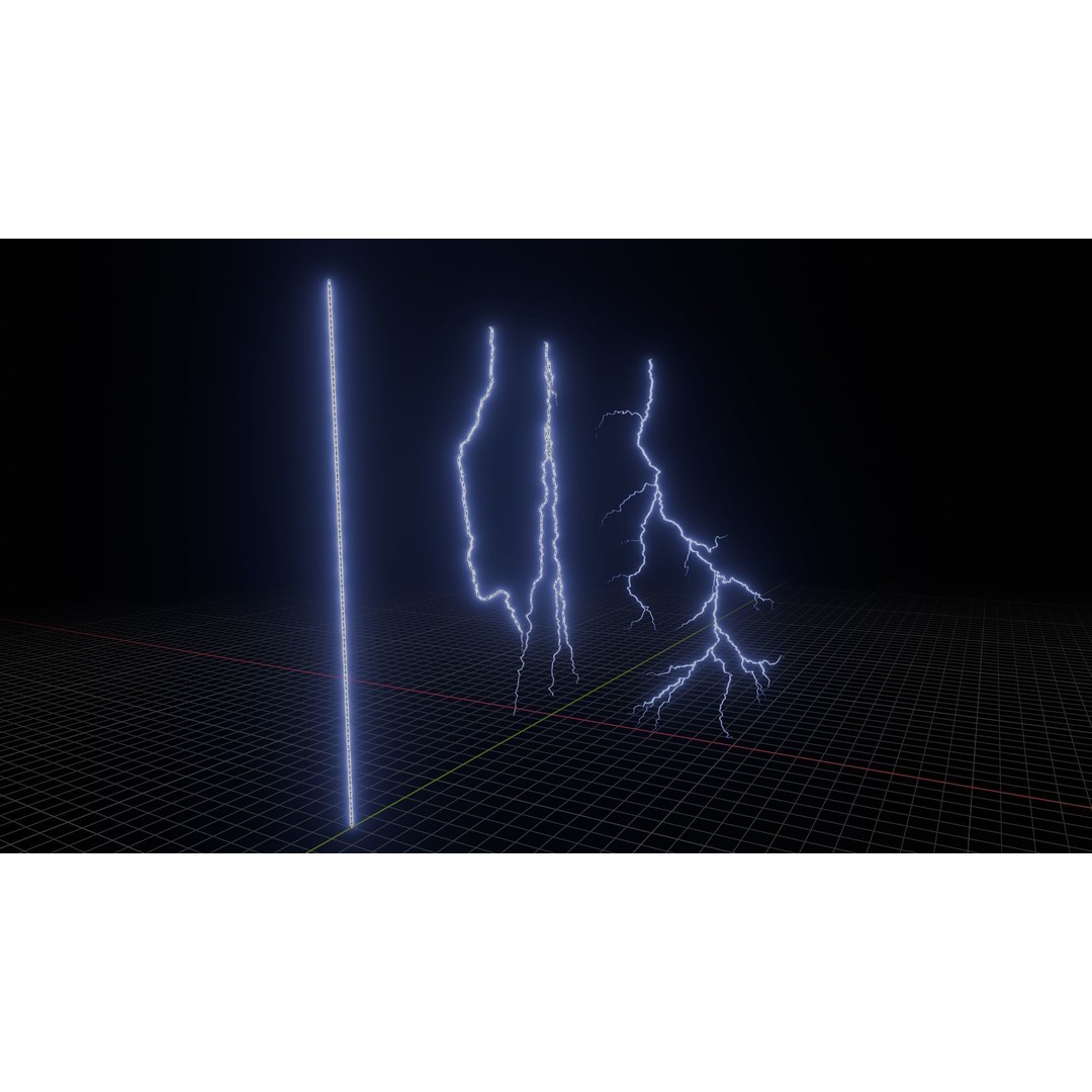 Lightning 3D Model – Low Poly Rigged Animated Asset, FBX & Blender - View 3