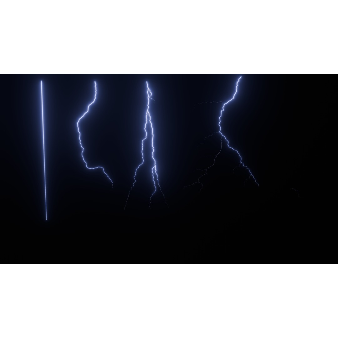 Lightning 3D Model – Low Poly Rigged Animated Asset, FBX & Blender - View 5