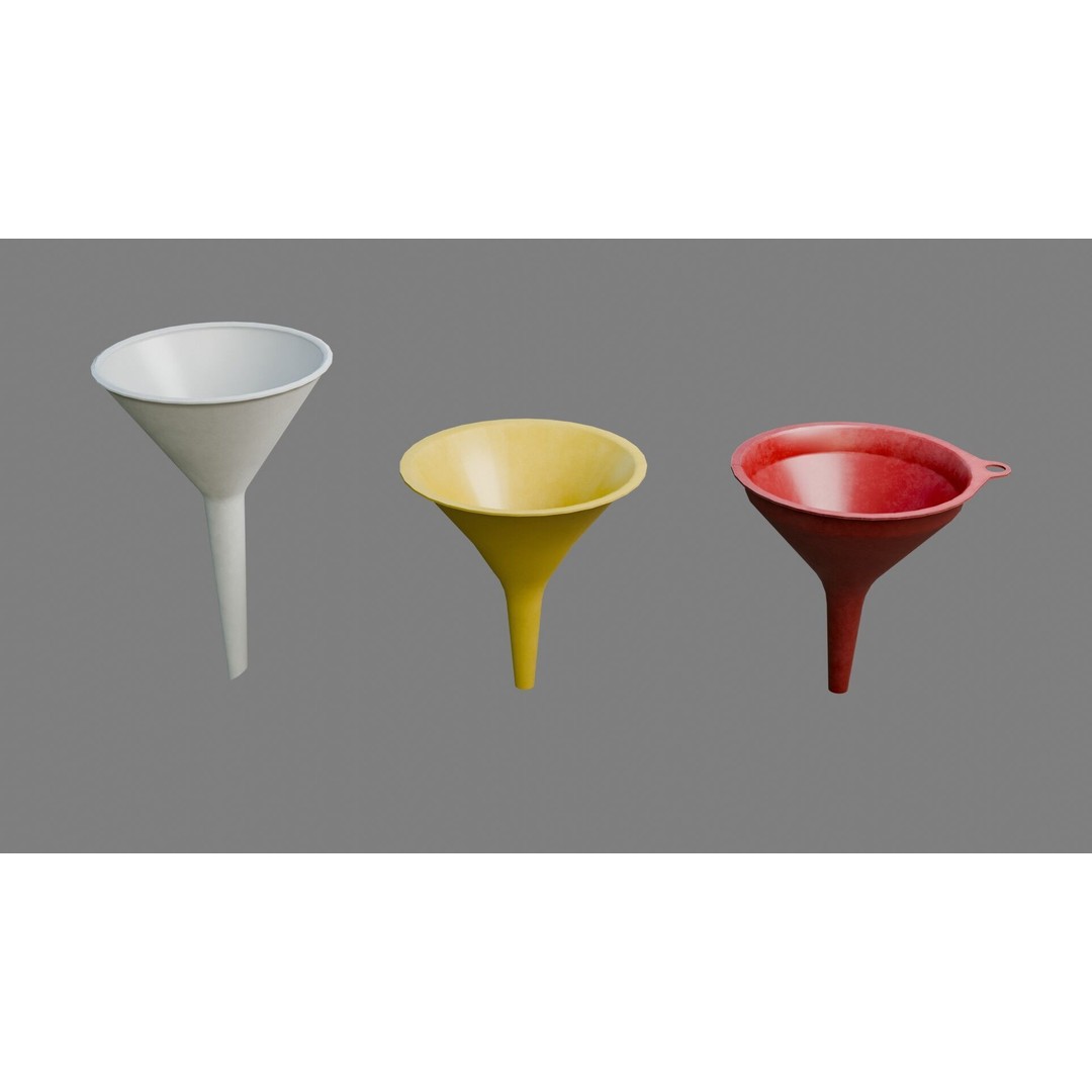 Funnels 3D Model – Low Poly Laboratory & Industrial Set, FBX - View 6