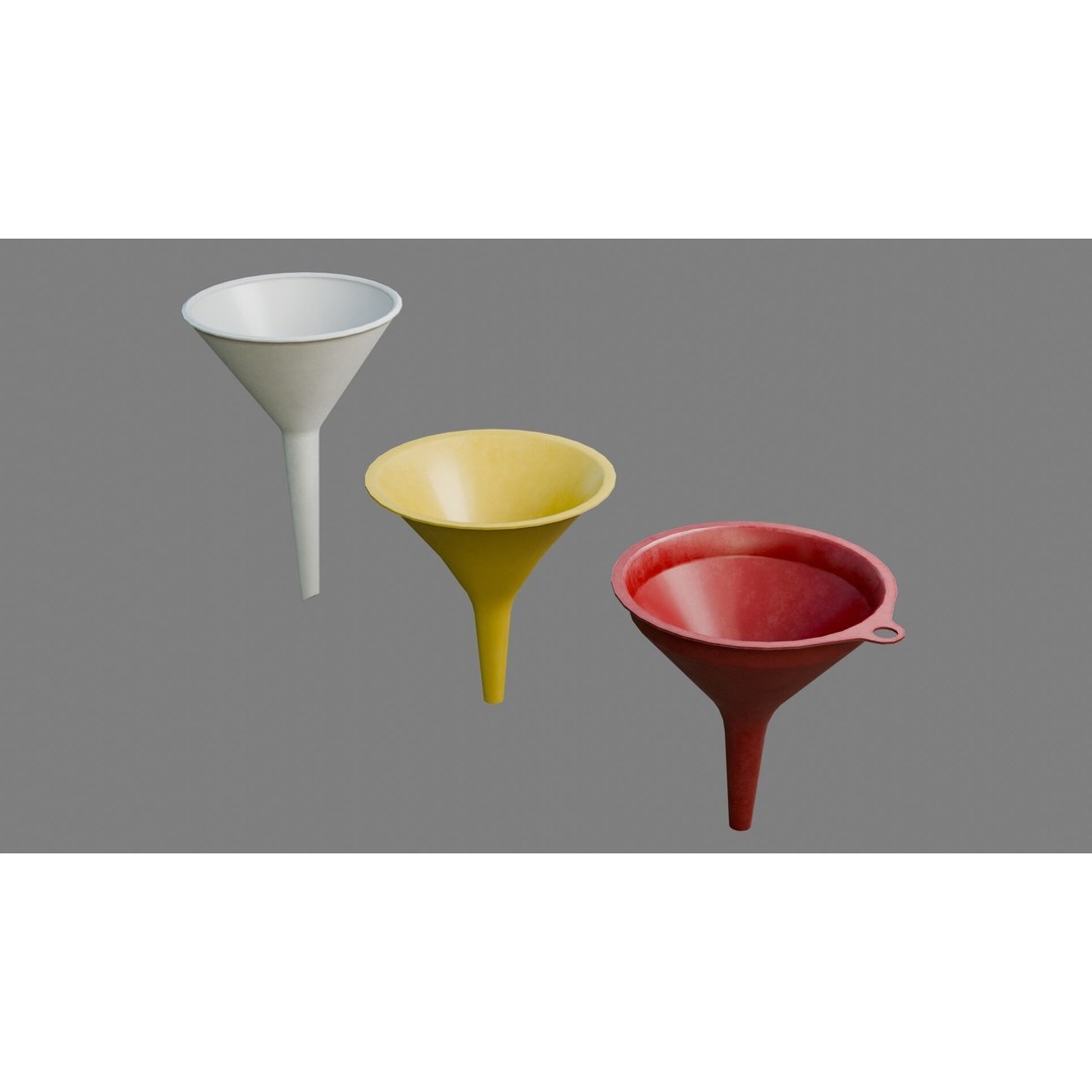 Funnels 3D Model – Low Poly Laboratory & Industrial Set, FBX - View 7