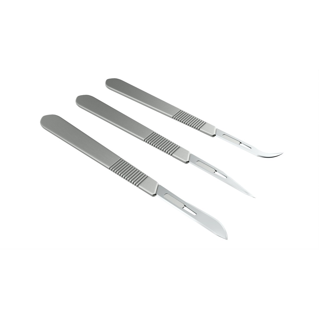 Scalpel 3D Model – High Quality PBR Medical Tool, FBX, OBJ - View 3