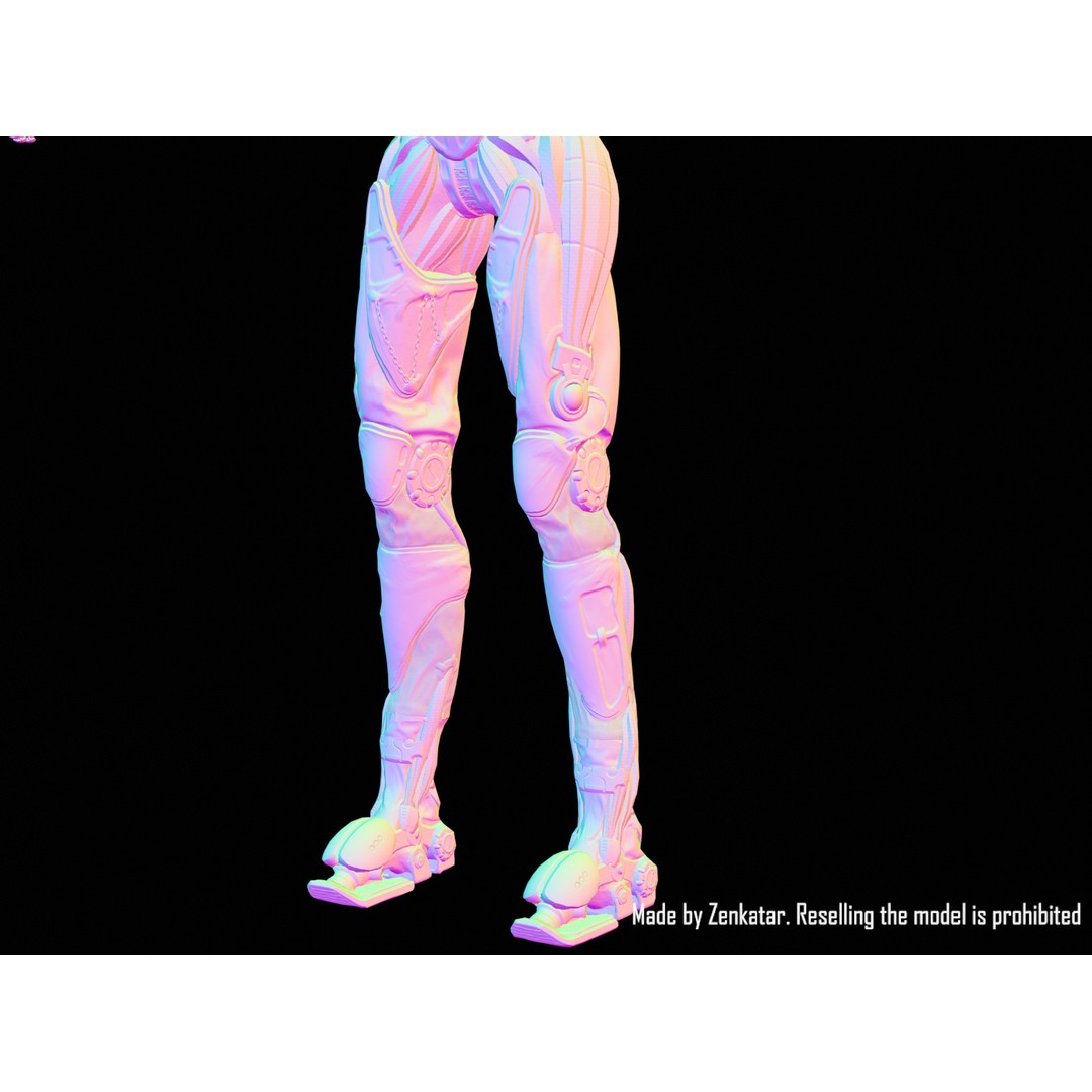 Horror Robot 3D Model – Game-Ready Low-Poly Rigged Character