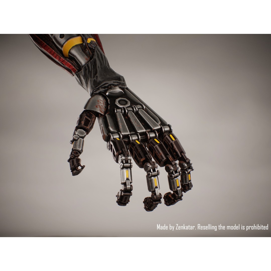 Horror Robot 3D Model – Game-Ready Low-Poly Rigged Character - View 10