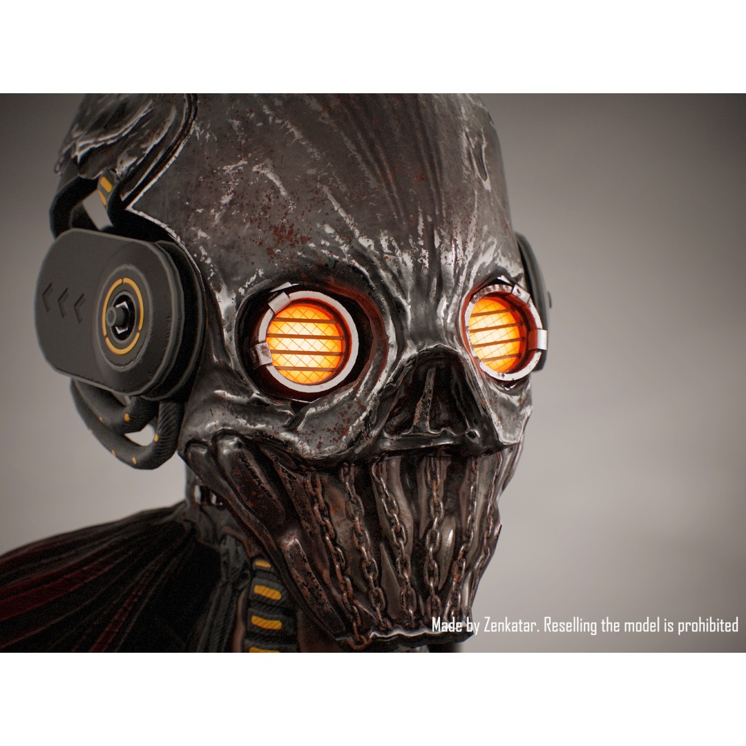 Horror Robot 3D Model – Game-Ready Low-Poly Rigged Character - View 11