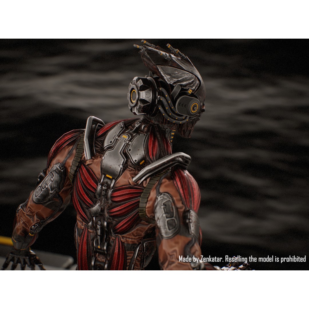 Horror Robot 3D Model – Game-Ready Low-Poly Rigged Character - View 12
