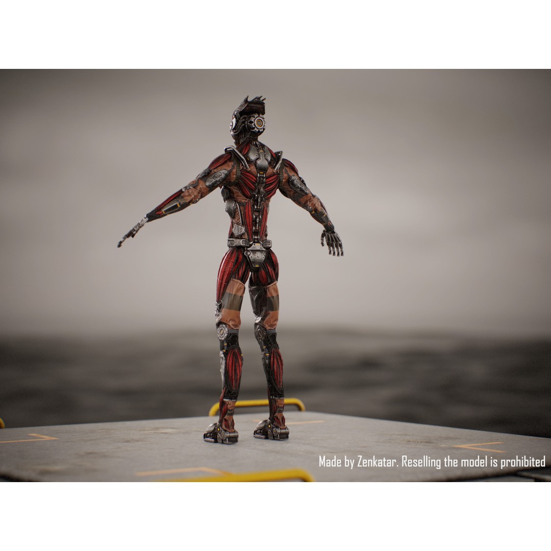Horror Robot 3D Model – Game-Ready Low-Poly Rigged Character - View 14