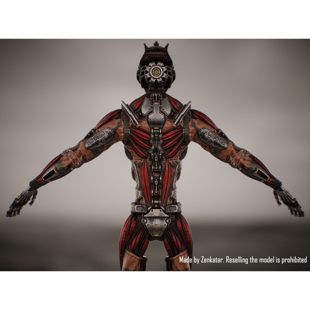 Horror Robot 3D Model – Game-Ready Low-Poly Rigged Character - View 16