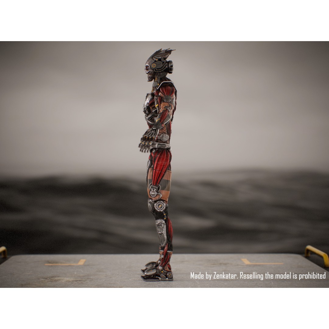 Horror Robot 3D Model – Game-Ready Low-Poly Rigged Character - View 17