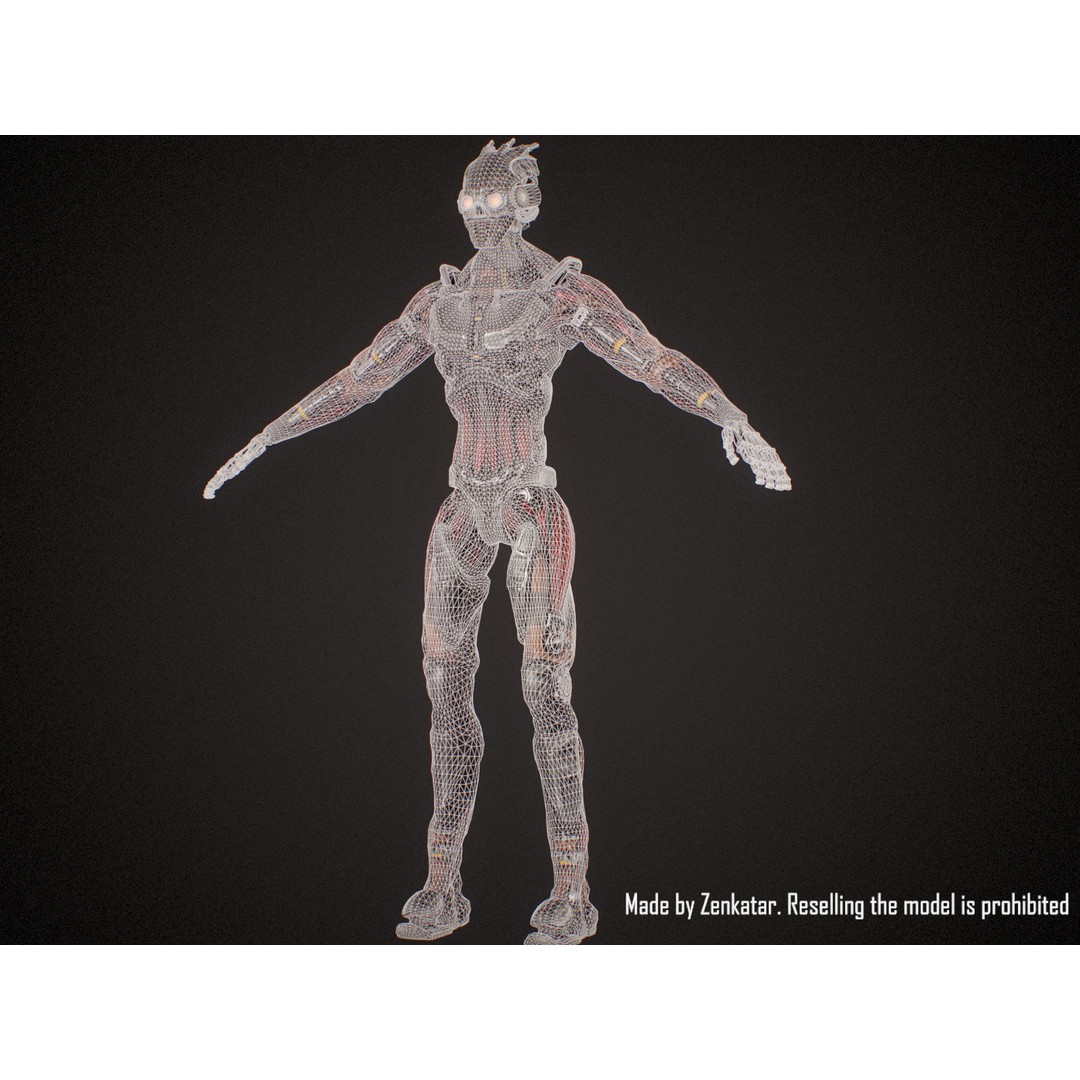 Horror Robot 3D Model – Game-Ready Low-Poly Rigged Character - View 18