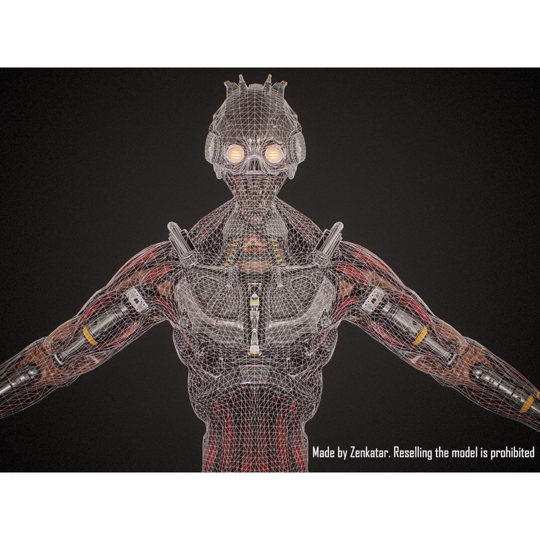 Horror Robot 3D Model – Game-Ready Low-Poly Rigged Character - View 19