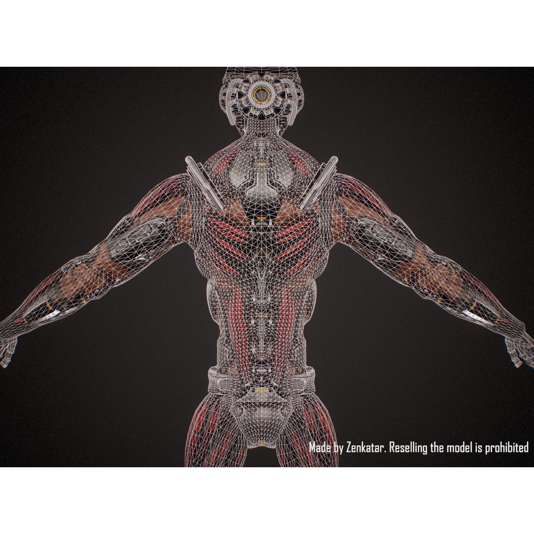 Horror Robot 3D Model – Game-Ready Low-Poly Rigged Character - View 21