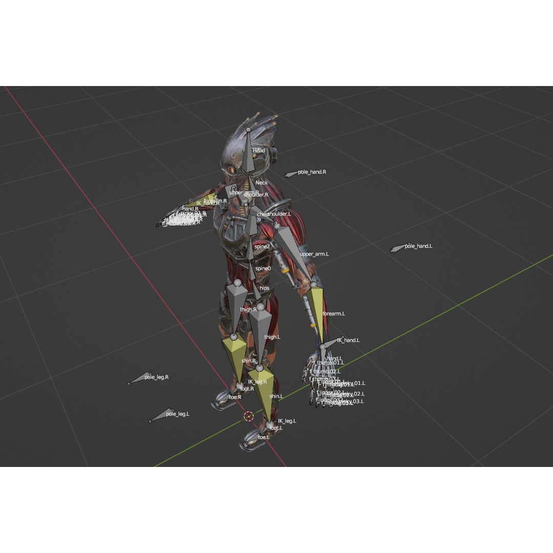 Horror Robot 3D Model – Game-Ready Low-Poly Rigged Character - View 26