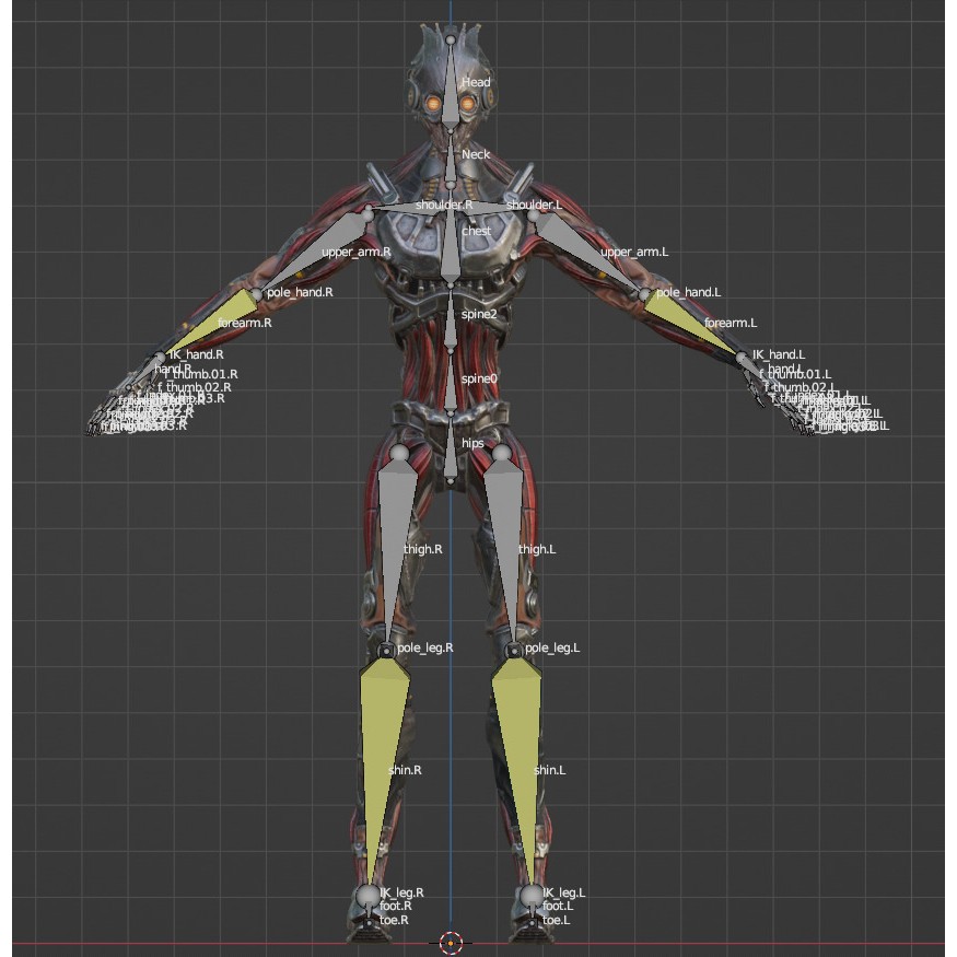 Horror Robot 3D Model – Game-Ready Low-Poly Rigged Character - View 29