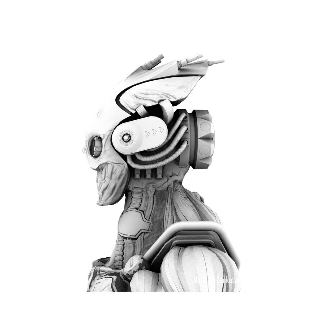 Horror Robot 3D Model – Game-Ready Low-Poly Rigged Character - View 34