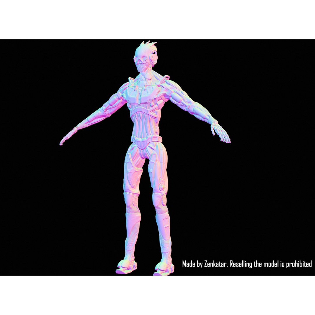 Horror Robot 3D Model – Game-Ready Low-Poly Rigged Character - View 38