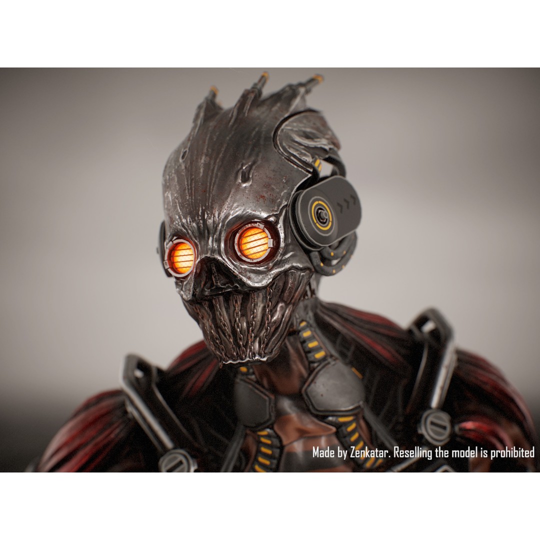 Horror Robot 3D Model – Game-Ready Low-Poly Rigged Character - View 4