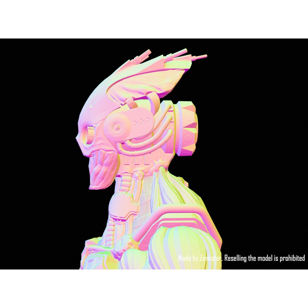 Horror Robot 3D Model – Game-Ready Low-Poly Rigged Character - View 40