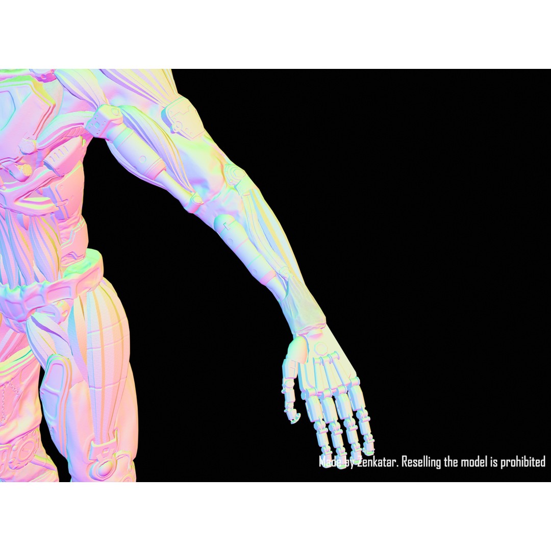 Horror Robot 3D Model – Game-Ready Low-Poly Rigged Character - View 42