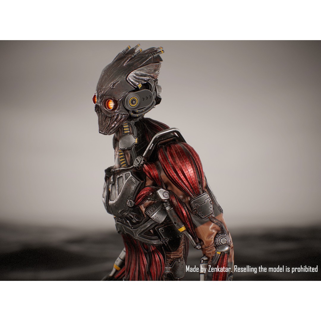 Horror Robot 3D Model – Game-Ready Low-Poly Rigged Character - View 5